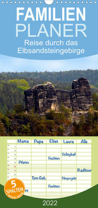 Reise durch das Elbsandsteingebirge - Familienplaner hoch (Wandkalender 2022 , 21 cm x 45 cm, hoch)
