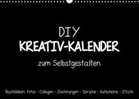 Bastelkalender: DIY Kreativ-Kalender -schwarz- (Wandkalender 2023 DIN A3 quer)