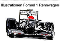 Illustrationen Formel 1 Rennwagen (Wandkalender 2023 DIN A2 quer)