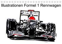 Illustrationen Formel 1 Rennwagen (Tischkalender 2023 DIN A5 quer)