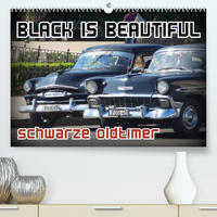 Black is Beautiful - Schwarze Oldtimer (Premium, hochwertiger DIN A2 Wandkalender 2023, Kunstdruck in Hochglanz)