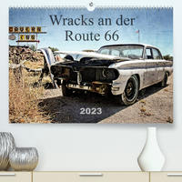 Wracks an der Route 66 (Premium, hochwertiger DIN A2 Wandkalender 2023, Kunstdruck in Hochglanz)
