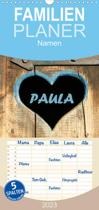 Familienplaner PAULA-Namenskalender (Wandkalender 2023 , 21 cm x 45 cm, hoch)