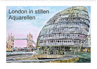 London in stillen Aquarellen (Wandkalender 2023 DIN A2 quer)