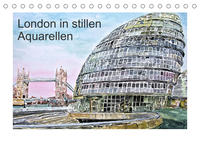 London in stillen Aquarellen (Tischkalender 2023 DIN A5 quer)
