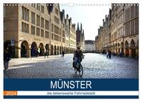 Münster - die liebenswerte Fahrradstadt (Wandkalender 2024 DIN A3 quer), CALVENDO Monatskalender