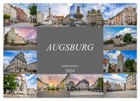 Augsburg Impressionen (Wandkalender 2024 DIN A3 quer), CALVENDO Monatskalender