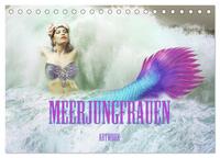 Meerjungfrauen - Artwork (Tischkalender 2024 DIN A5 quer), CALVENDO Monatskalender