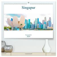 Singapur - Panoramablick (hochwertiger Premium Wandkalender 2024 DIN A2 quer), Kunstdruck in Hochglanz