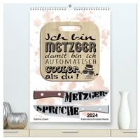 Metzger-Sprüche (hochwertiger Premium Wandkalender 2024 DIN A2 hoch), Kunstdruck in Hochglanz