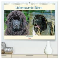 Neufundländer - Liebenswerte Bären (hochwertiger Premium Wandkalender 2024 DIN A2 quer), Kunstdruck in Hochglanz