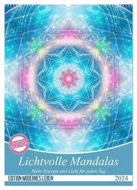 Lichtvolle Mandalas (Wandkalender 2024 DIN A2 hoch), CALVENDO Monatskalender