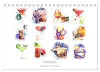 Cocktails Kalender mit Rezept (Tischkalender 2024 DIN A5 quer), CALVENDO Monatskalender