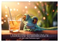 Chamäleon-Verwandlungen. Ein Jahr voller Veränderungen (Wandkalender 2024 DIN A2 quer), CALVENDO Monatskalender