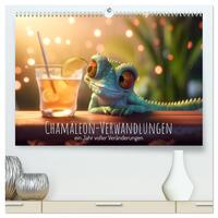 Chamäleon-Verwandlungen. Ein Jahr voller Veränderungen (hochwertiger Premium Wandkalender 2024 DIN A2 quer), Kunstdruck in Hochglanz