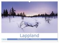 Lappland - Winterwandern Impressionen (Wandkalender 2024 DIN A2 quer), CALVENDO Monatskalender