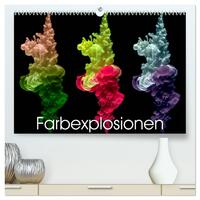 Farbexplosionen (hochwertiger Premium Wandkalender 2024 DIN A2 quer), Kunstdruck in Hochglanz