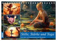 Stille, Stärke und Yoga (Tischkalender 2024 DIN A5 quer), CALVENDO Monatskalender