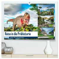 Reise in die Prähistorie - unter den Dinosauriern (hochwertiger Premium Wandkalender 2024 DIN A2 quer), Kunstdruck in Hochglanz