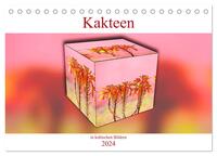 Kakteen in kubischen Bildern (Tischkalender 2024 DIN A5 quer), CALVENDO Monatskalender