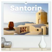 Santorin - Insel der weißen Häuser (hochwertiger Premium Wandkalender 2024 DIN A2 quer), Kunstdruck in Hochglanz
