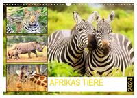 Afrikas Tiere. Majestäten in exotischer Wildnis (Wandkalender 2024 DIN A3 quer), CALVENDO Monatskalender