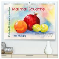 Mal mal Gouache (hochwertiger Premium Wandkalender 2024 DIN A2 quer), Kunstdruck in Hochglanz