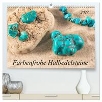 Farbenfrohe Halbedelsteine (hochwertiger Premium Wandkalender 2024 DIN A2 quer), Kunstdruck in Hochglanz