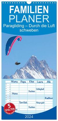 Familienplaner 2024 - Edition Funsport: Paragliding – Durch die Luft schweben mit 5 Spalten (Wandkalender, 21 x 45 cm) CALVENDO