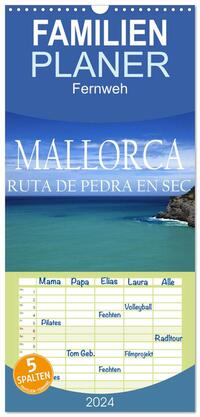 Familienplaner 2024 - Mallorca- Ruta Pedra en Sec mit 5 Spalten (Wandkalender, 21 x 45 cm) CALVENDO