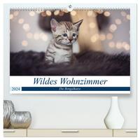 Wildes Wohnzimmer - Die Bengalkatze (hochwertiger Premium Wandkalender 2024 DIN A2 quer), Kunstdruck in Hochglanz