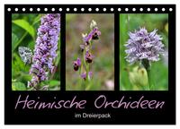 Heimische Orchideen im Dreierpack (Tischkalender 2024 DIN A5 quer), CALVENDO Monatskalender