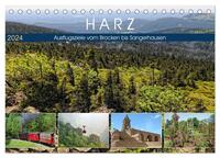Harz - Ausflugsziele vom Brocken bis Sangerhausen (Tischkalender 2024 DIN A5 quer), CALVENDO Monatskalender