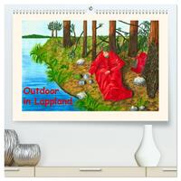 Outdoor in Lappland (hochwertiger Premium Wandkalender 2024 DIN A2 quer), Kunstdruck in Hochglanz
