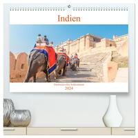 Indien - Eindrucksvoller Subkontinent (hochwertiger Premium Wandkalender 2024 DIN A2 quer), Kunstdruck in Hochglanz