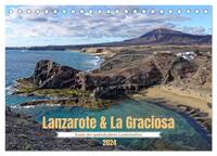 Lanzarote & La Graciosa - Inseln der spektakulären Landschaften (Tischkalender 2024 DIN A5 quer), CALVENDO Monatskalender