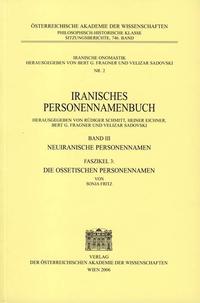 Iranisches Personennamenbuch / Iranisches Personennamenbuch Band 3 Neuiranische Personennamen Faszikel 3: Die Ossetischen Personennamen