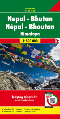 Nepal - Bhutan, Autokarte 1:800.000