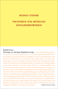 Nachträge zur Abteilung Mitgliedervorträge