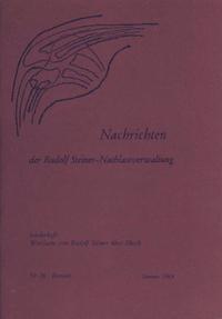 Beiträge zur Rudolf Steiner Gesamtausgabe, Heft 26