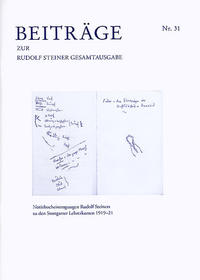 Beiträge zur Rudolf Steiner Gesamtausgabe, Heft 31