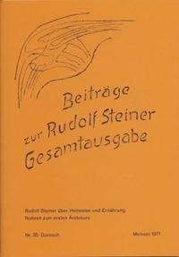 Beiträge zur Rudolf Steiner Gesamtausgabe, Heft 35