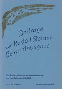 Beiträge zur Rudolf Steiner Gesamtausgabe, Heft 37/38