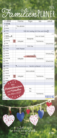 Familienplaner mit Fotos und Zitaten 2026
