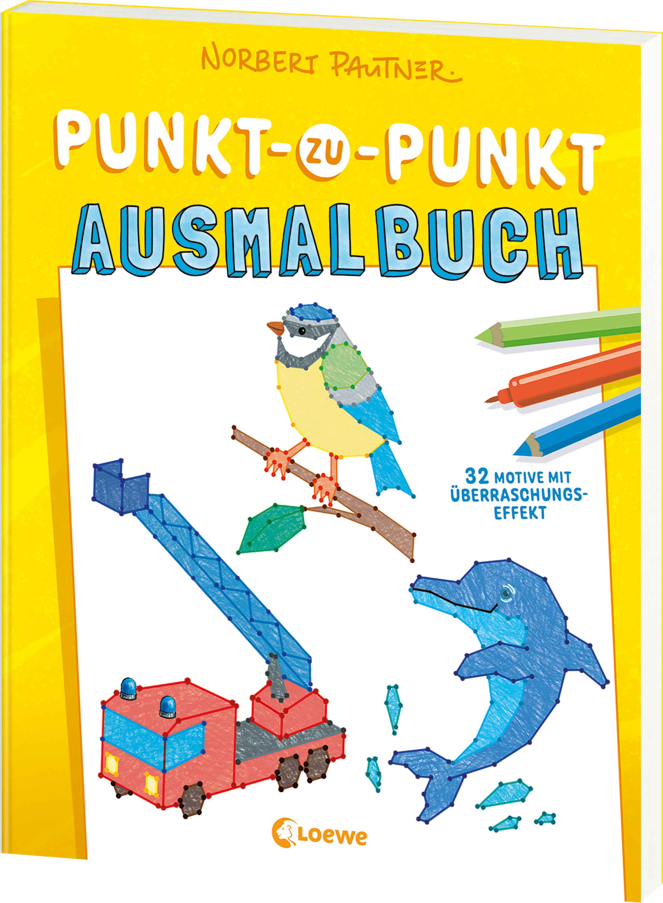 Cover-Abbildung für Punkt-zu-Punkt-Ausmalbuch (gelb) (Softcover/Paperback) (99999---978-3-7432-1932-8)