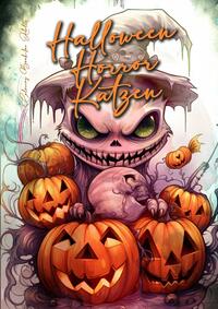 Halloween Horror Katzen Malbuch für Ewachsene
