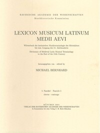 Lexicon Musicum Latinum Medii Aevi 5. Faszikel - Fascicle 4 (chorus - coniungo)