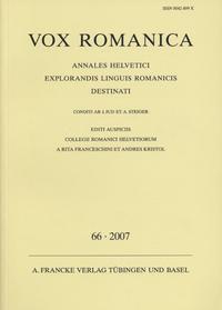 Vox Romanica 66 (2007)