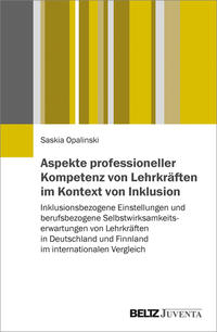 Cover-Abbildung für Aspekte professioneller Kompetenz von Lehrkräften im Kontext von Inklusion (Softcover/Paperback) (99999---978-3-7799-6261-8)