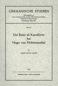 Der Essay als Kunstform bei Hugo von Hofmannsthal